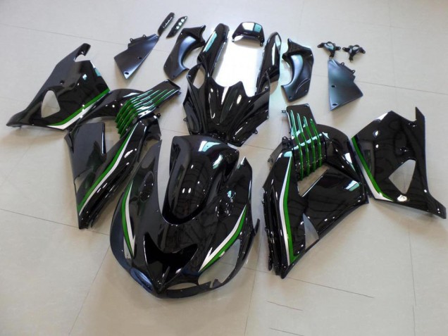 Glossy Black with Green Line 2006-2011 ZX14R ZZR1400 Motorcycle Fairings Glossy Black with Green Line 2006-2011 ZX14R ZZR1400 Motorcycle Fairings