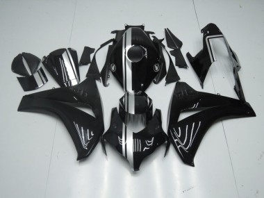 Glossy Black with Silver Stripe 2008-2011 CBR1000RR Motorcycle Fairings