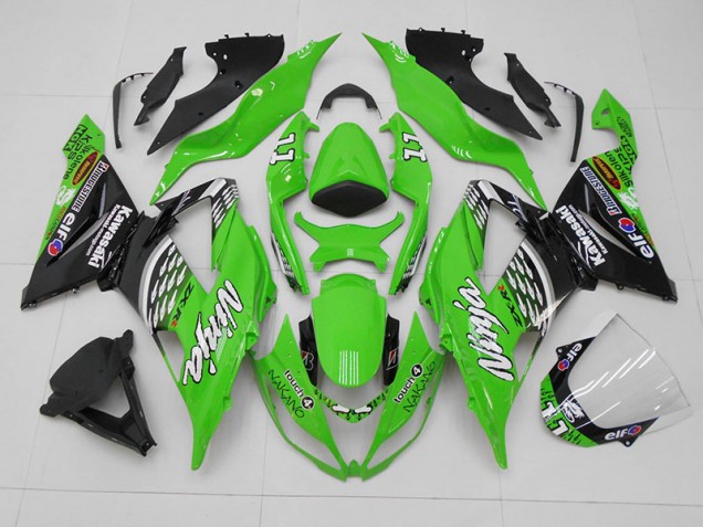 Green Black 11 2013-2018 ZX6R Motorcycle Fairings Green Black 11 2013-2018 ZX6R Motorcycle Fairings