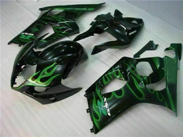 Green Black 2003-2004 GSXR 1000 Motorcycle Fairings Green Black 2003-2004 GSXR 1000 Motorcycle Fairings
