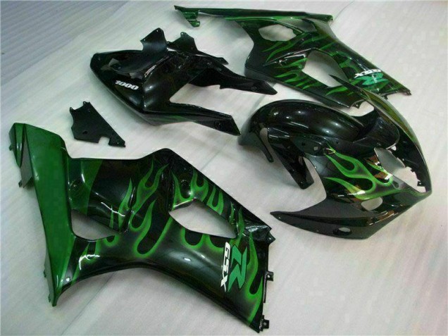 Green Black 2003-2004 GSXR 1000 Motorcycle Fairings Green Black 2003-2004 GSXR 1000 Motorcycle Fairings