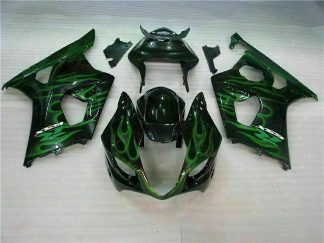 Green Black 2003-2004 GSXR 1000 Motorcycle Fairings Green Black 2003-2004 GSXR 1000 Motorcycle Fairings