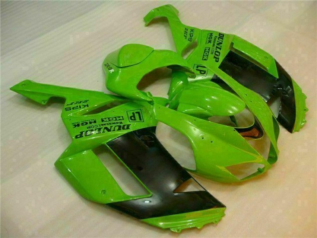 Green Black Dunlop 2007-2008 ZX6R Motorcycle Fairings Green Black Dunlop 2007-2008 ZX6R Motorcycle Fairings