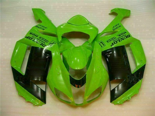 Green Black Dunlop 2007-2008 ZX6R Motorcycle Fairings Green Black Dunlop 2007-2008 ZX6R Motorcycle Fairings