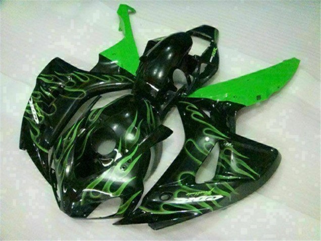 Green Flame Black 2006-2007 CBR1000RR Motorcycle Fairings Green Flame Black 2006-2007 CBR1000RR Motorcycle Fairings