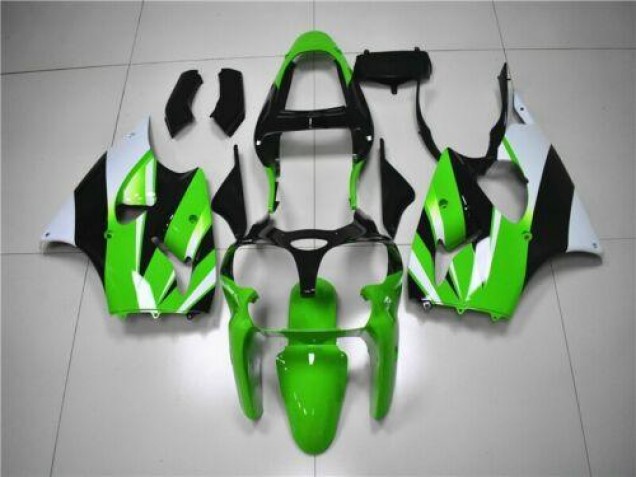 Green White Black 2000-2002 ZX6R Motorcycle Fairings Green White Black 2000-2002 ZX6R Motorcycle Fairings