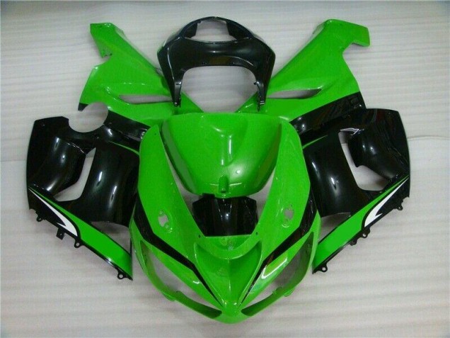 Green White Black 2005-2006 ZX6R Motorcycle Fairings Green White Black 2005-2006 ZX6R Motorcycle Fairings