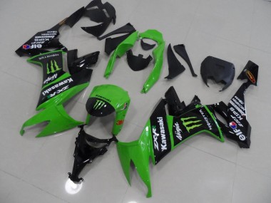 Green and Black Monster 2008-2010 ZX10R Motorcycle Fairings