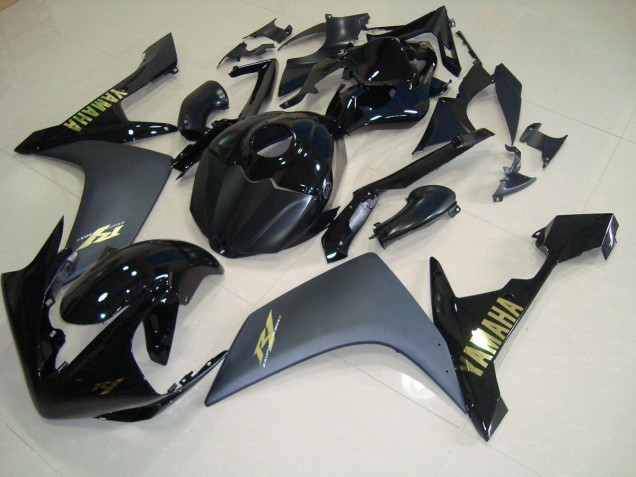 Matte Black Gold 2007-2008 YZF R1 Motorcycle Fairings Matte Black Gold 2007-2008 YZF R1 Motorcycle Fairings