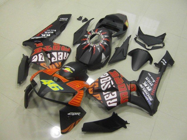 Matte Black Rossi 2005-2006 CBR600RR Motorcycle Fairings Matte Black Rossi 2005-2006 CBR600RR Motorcycle Fairings
