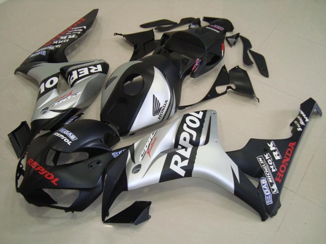 Matte Black Silver Repsol 2006-2007 CBR1000RR Motorcycle Fairings Matte Black Silver Repsol 2006-2007 CBR1000RR Motorcycle Fairings