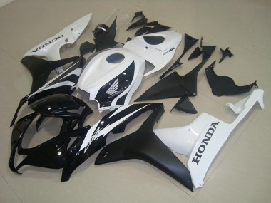 Matte Black White 2007-2008 CBR600RR Motorcycle Fairings