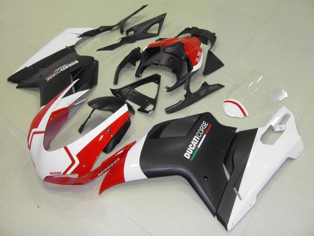 Matte Black White Red 2007-2014 Ducati 848 1098 1198 Motorcycle Fairings Matte Black White Red 2007-2014 Ducati 848 1098 1198 Motorcycle Fairings