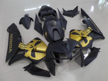 Matte Black with Gold Skull 2005-2006 CBR600RR Motorcycle Fairings
