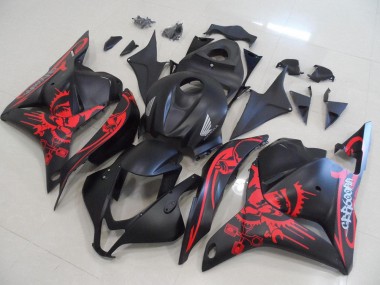Matte Black with Red Skull 2009-2012 CBR600RR Motorcycle Fairings