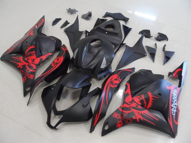 Matte Black with Red Skull 2009-2012 CBR600RR Motorcycle Fairings Matte Black with Red Skull 2009-2012 CBR600RR Motorcycle Fairings