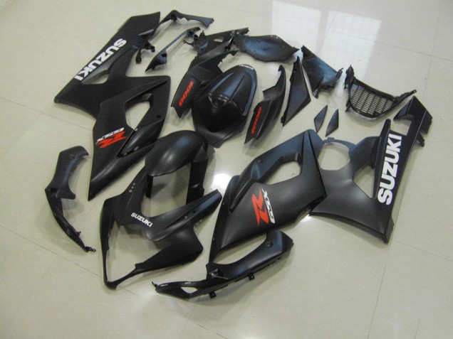 Matte Black with White Decals 2005-2006 GSXR 1000 Motorcycle Fairings Matte Black with White Decals 2005-2006 GSXR 1000 Motorcycle Fairings