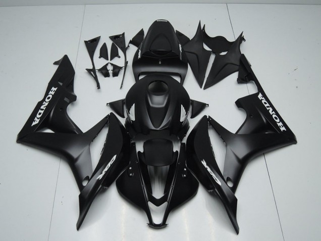 Matte Black with White Sticker 2007-2008 CBR600RR Motorcycle Fairings Matte Black with White Sticker 2007-2008 CBR600RR Motorcycle Fairings