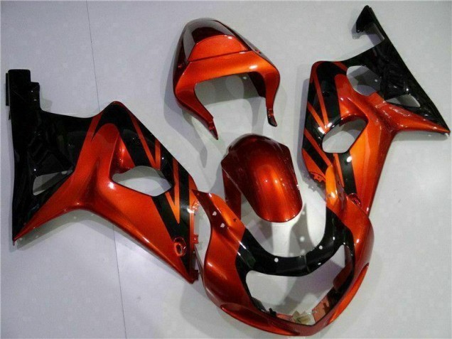 Orange Black 2000-2002 GSXR 1000 Motorcycle Fairings Orange Black 2000-2002 GSXR 1000 Motorcycle Fairings