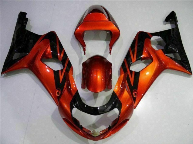 Orange Black 2000-2002 GSXR 1000 Motorcycle Fairings Orange Black 2000-2002 GSXR 1000 Motorcycle Fairings