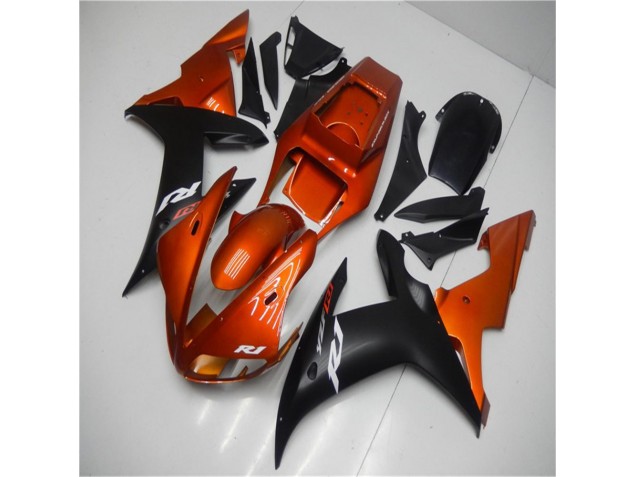 Orange Black 2002-2003 YZF R1 Motorcycle Fairings Orange Black 2002-2003 YZF R1 Motorcycle Fairings
