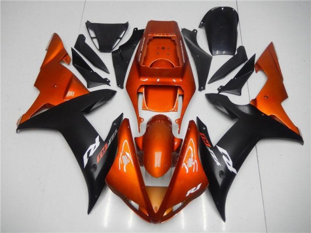 Orange Black 2002-2003 YZF R1 Motorcycle Fairings Orange Black 2002-2003 YZF R1 Motorcycle Fairings