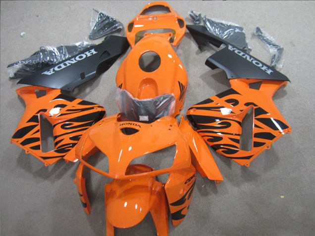 Orange Black 2005-2006 CBR600RR Aftermarket Motorcycle Fairings Orange Black 2005-2006 CBR600RR Aftermarket Motorcycle Fairings