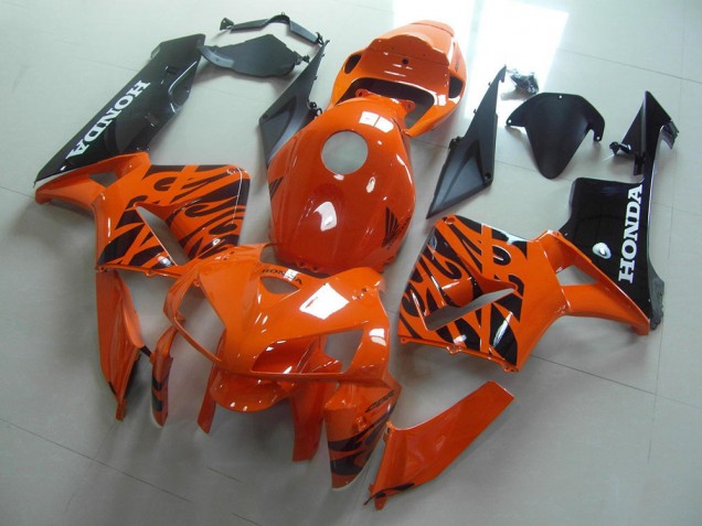 Orange Black Flame 2005-2006 CBR600RR Motorcycle Fairings Orange Black Flame 2005-2006 CBR600RR Motorcycle Fairings