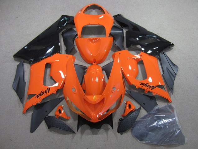Orange Black Ninja 2005-2006 ZX6R Motorcycle Bodywork Orange Black Ninja 2005-2006 ZX6R Motorcycle Bodywork