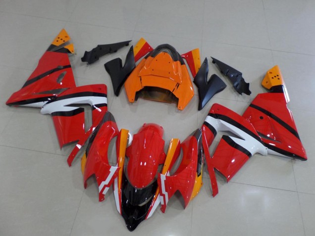 Orange Black and White 2003-2005 ZX10R Motorcycle Fairings Orange Black and White 2003-2005 ZX10R Motorcycle Fairings