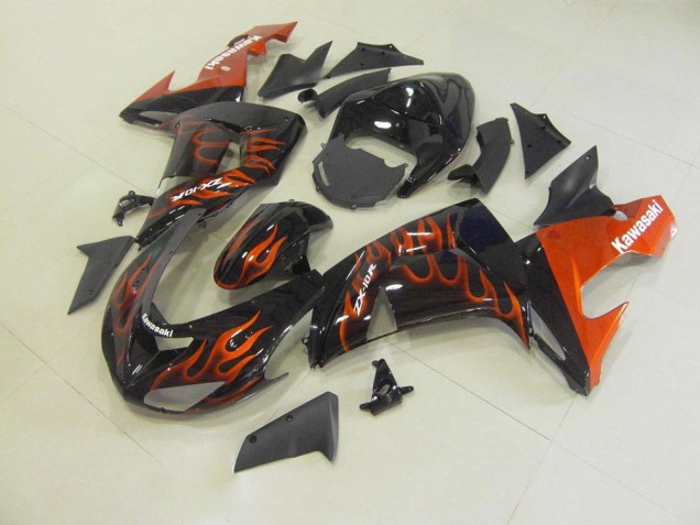 Orange Flame 2006-2007 ZX10R Motorcycle Fairings Orange Flame 2006-2007 ZX10R Motorcycle Fairings