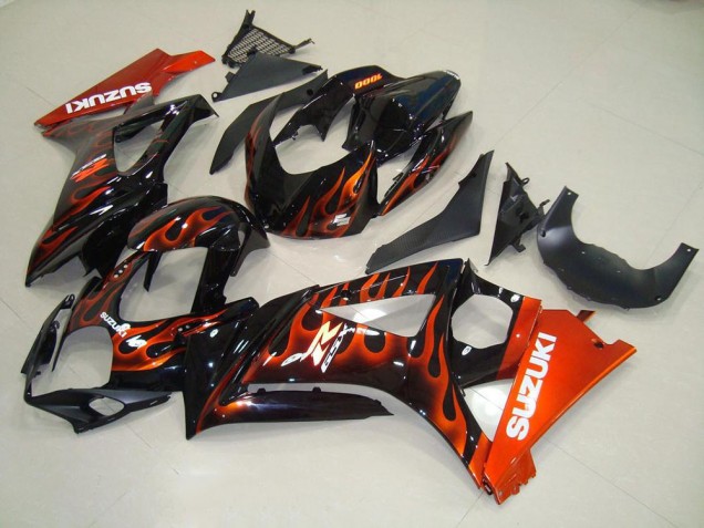 Orange Flame 2007-2008 GSXR 1000 Motorcycle Fairings Orange Flame 2007-2008 GSXR 1000 Motorcycle Fairings