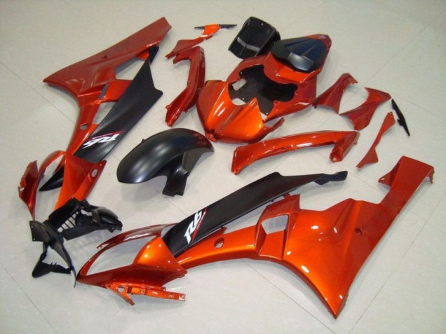 Orange Matte Black 2006-2007 YZF R6 Motorcycle Fairing Orange Matte Black 2006-2007 YZF R6 Motorcycle Fairing