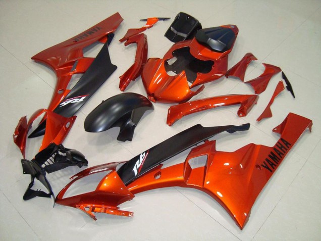 Orange Matte Black 2006-2007 YZF R6 Motorcycle Fairings Orange Matte Black 2006-2007 YZF R6 Motorcycle Fairings