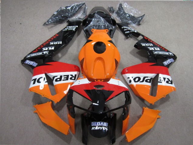Orange Red Black Repsol 2005-2006 CBR600RR Motorcycle Fairings
