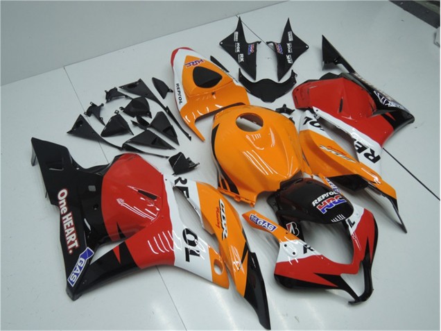 Orange Red Black Repsol 2009-2012 CBR600RR Motorcycle Fairings