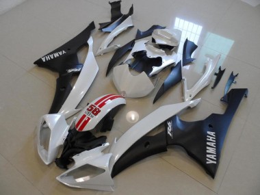 Pearl White and Black 58 Sic 2008-2016 YZF R6 Motorcycle Fairings