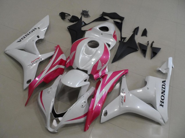 Pearl White with Pink 2007-2008 CBR600RR Motorcycle Fairings Pearl White with Pink 2007-2008 CBR600RR Motorcycle Fairings