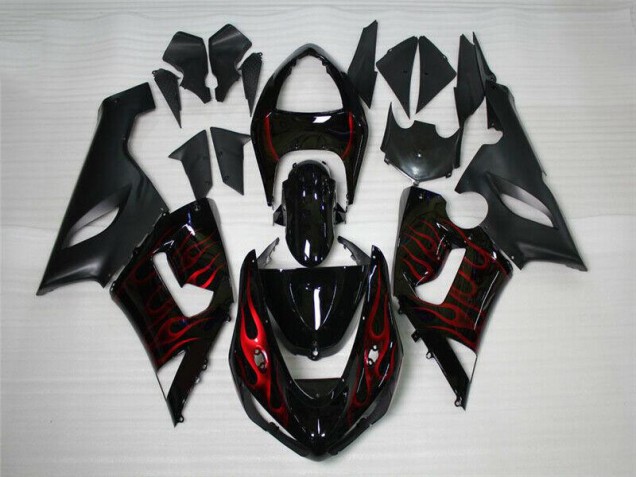Red Black 2005-2006 ZX6R Motorcycle Fairings Red Black 2005-2006 ZX6R Motorcycle Fairings