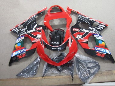 Red Black Denso 2000-2002 GSXR 1000 Motorcycle Fairings