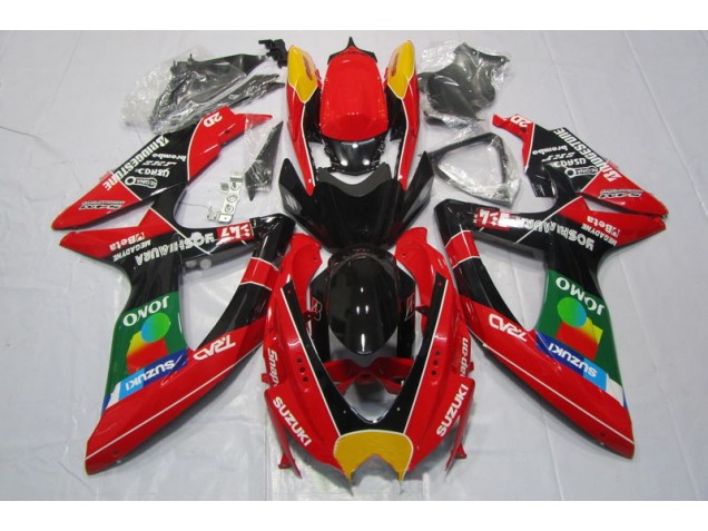 Red Black Jomo 2008-2010 GSXR 600 Motorcycle Fairings Red Black Jomo 2008-2010 GSXR 600 Motorcycle Fairings