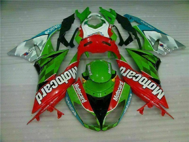 Red Green Motocard 2009-2012 ZX6R Motorcycle Fairings Red Green Motocard 2009-2012 ZX6R Motorcycle Fairings