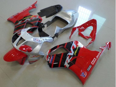 Red Silver 2000-2006 VTR1000 Motorcycle Fairings