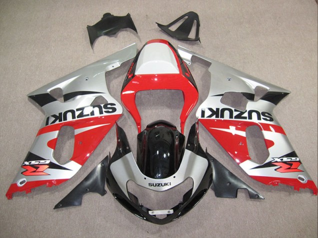 Red Silver 2001-2003 GSXR 600 Motorcycle Fairings Red Silver 2001-2003 GSXR 600 Motorcycle Fairings
