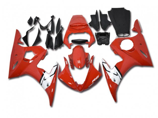 Red White 2003-2005 YZF R6 Motorcycle Fairing Red White 2003-2005 YZF R6 Motorcycle Fairing