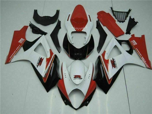 Red White 2007-2008 GSXR 1000 Motorcycle Fairing