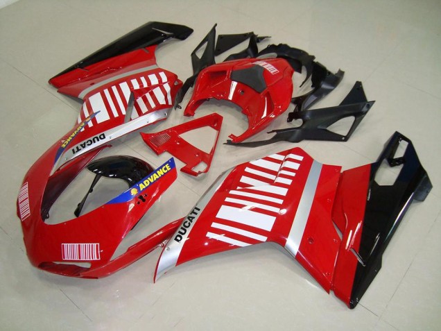 Red White 2007-2014 Ducati 848 1098 1198 Full Motorcycle Fairing Kits Red White 2007-2014 Ducati 848 1098 1198 Full Motorcycle Fairing Kits