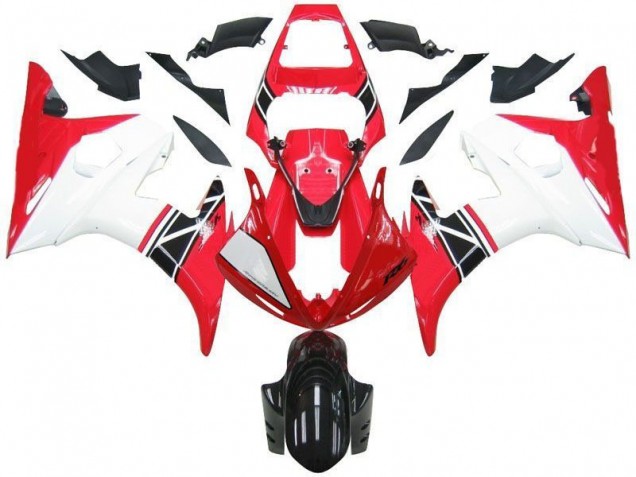 Red White Black 2003-2005 YZF R6 Motorcycle Fairing Red White Black 2003-2005 YZF R6 Motorcycle Fairing