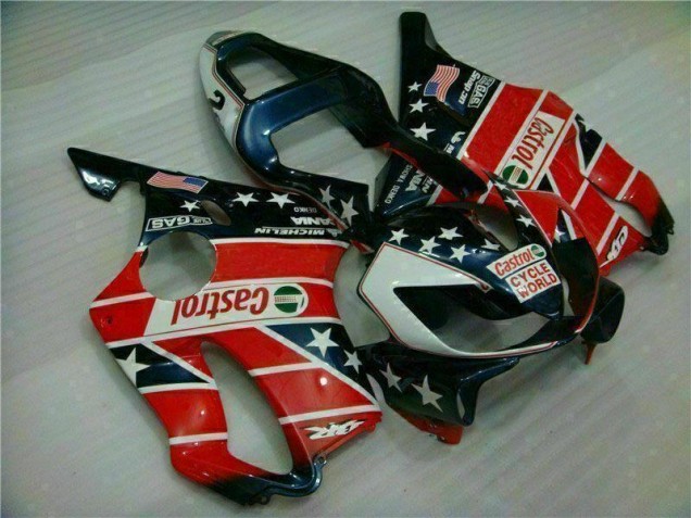 Red White Blue Castrol Cycle World 2001-2003 CBR600 F4i Motorcycle Fairings Red White Blue Castrol Cycle World 2001-2003 CBR600 F4i Motorcycle Fairings
