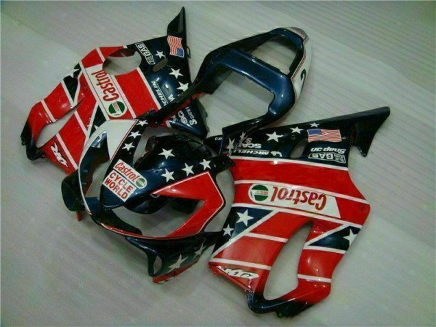 Red White Blue Castrol Cycle World 2001-2003 CBR600 F4i Motorcycle Fairings Red White Blue Castrol Cycle World 2001-2003 CBR600 F4i Motorcycle Fairings